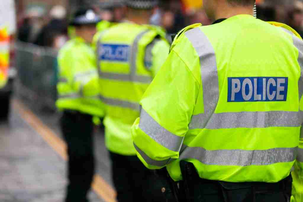 Police officers in high vis jackets
