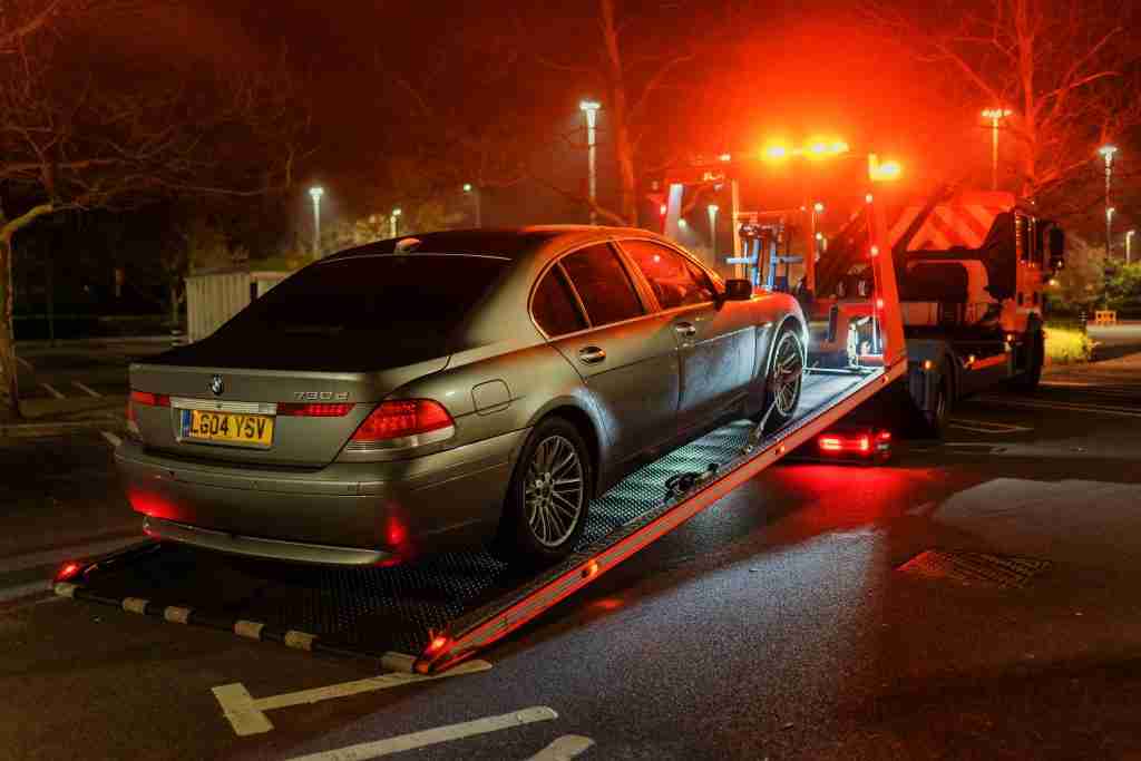 Broken down vehicle towed away.