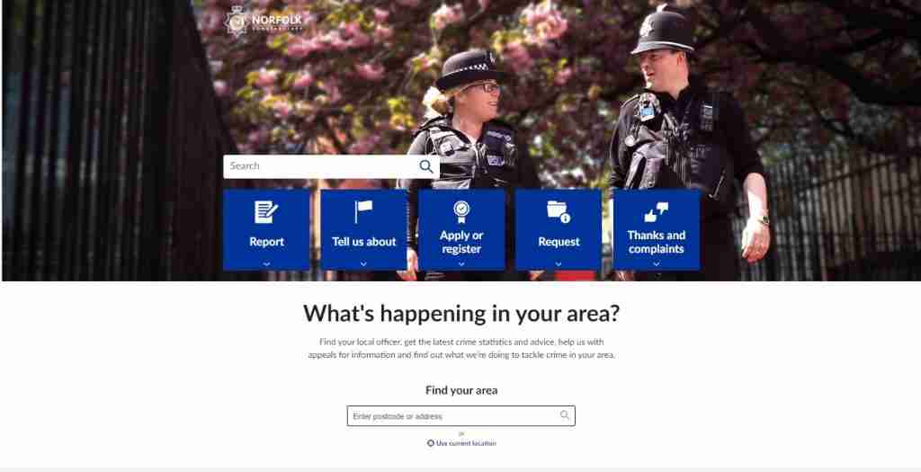 Norfolk Constabulary's Single Online Home