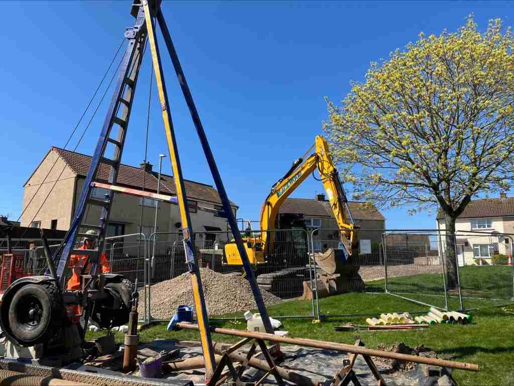 Public safety work being carried out in Ayrshire, Scotland.