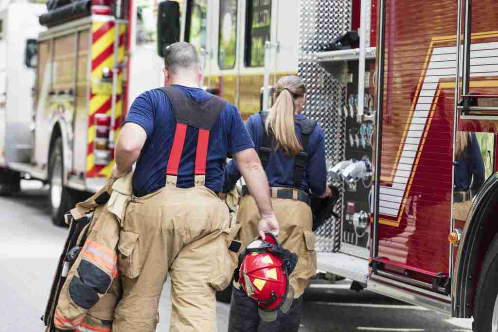 Firefighters getting ready to answer a call. Photo credit: SOTI ES Report