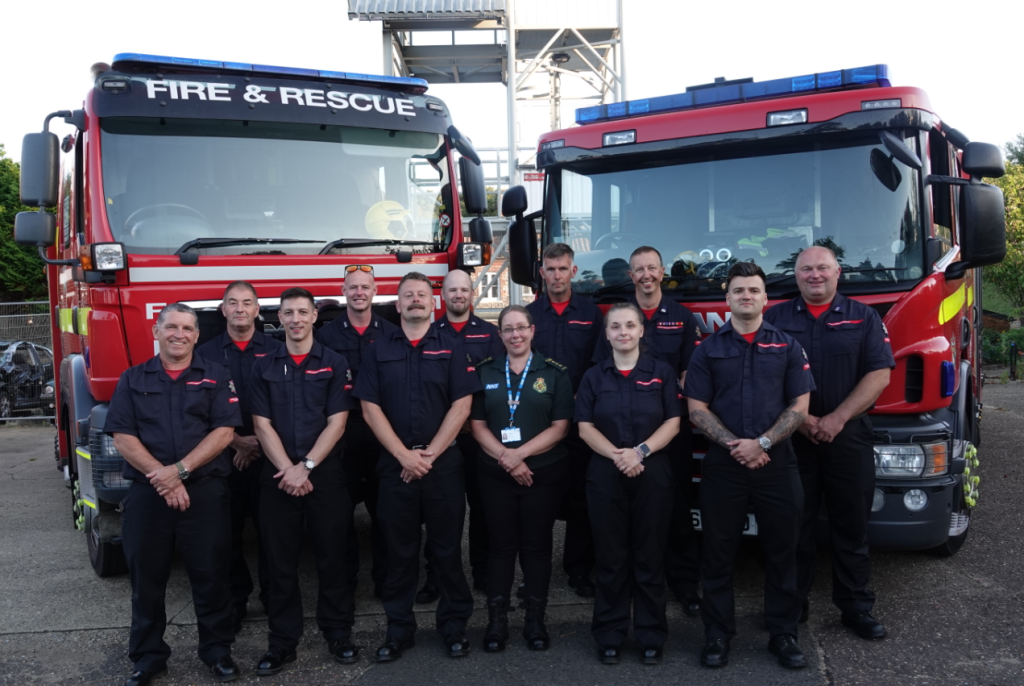 Firefighters from Cromer, Sheringham and North Walsham stations. Photo credit: EEAST