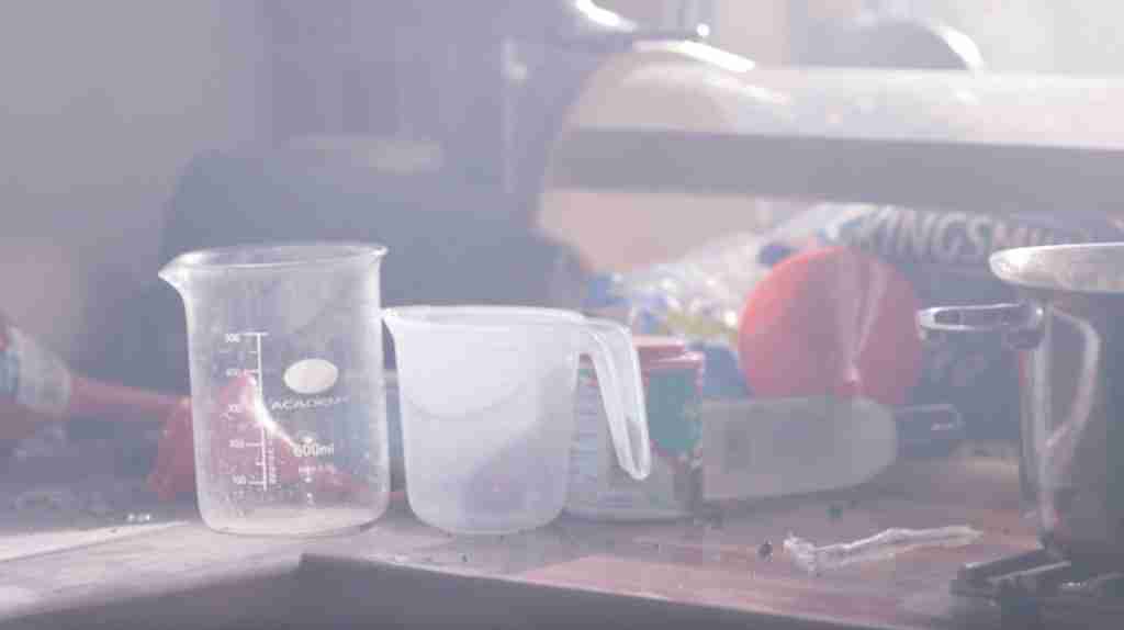 Evidence of home made explosives in a kitchen
