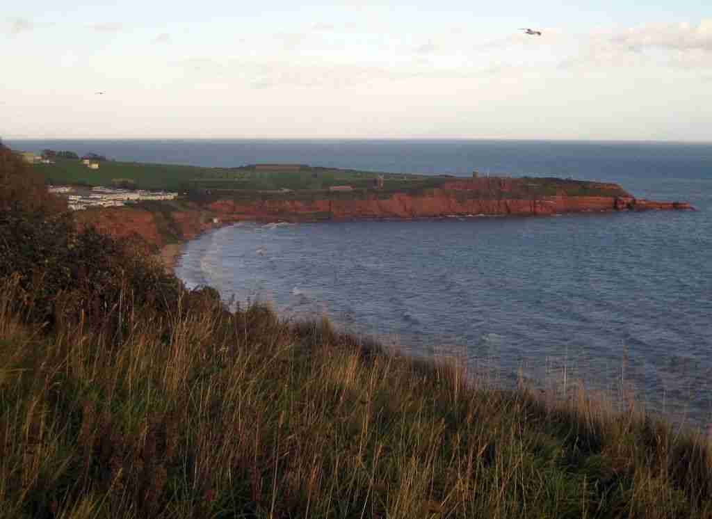 The view east over Sandy Bay to Straight Point seen from Orcombe Point. Photo credit: licensed under the Creative Commons Attribution-Share Alike 3.0 Unported license.