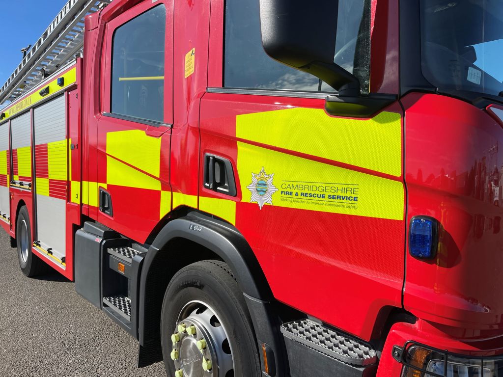 A Cambridgeshire Fire and Rescue Service appliance. Image credit: Cambridgeshire Fire and Rescue Service.