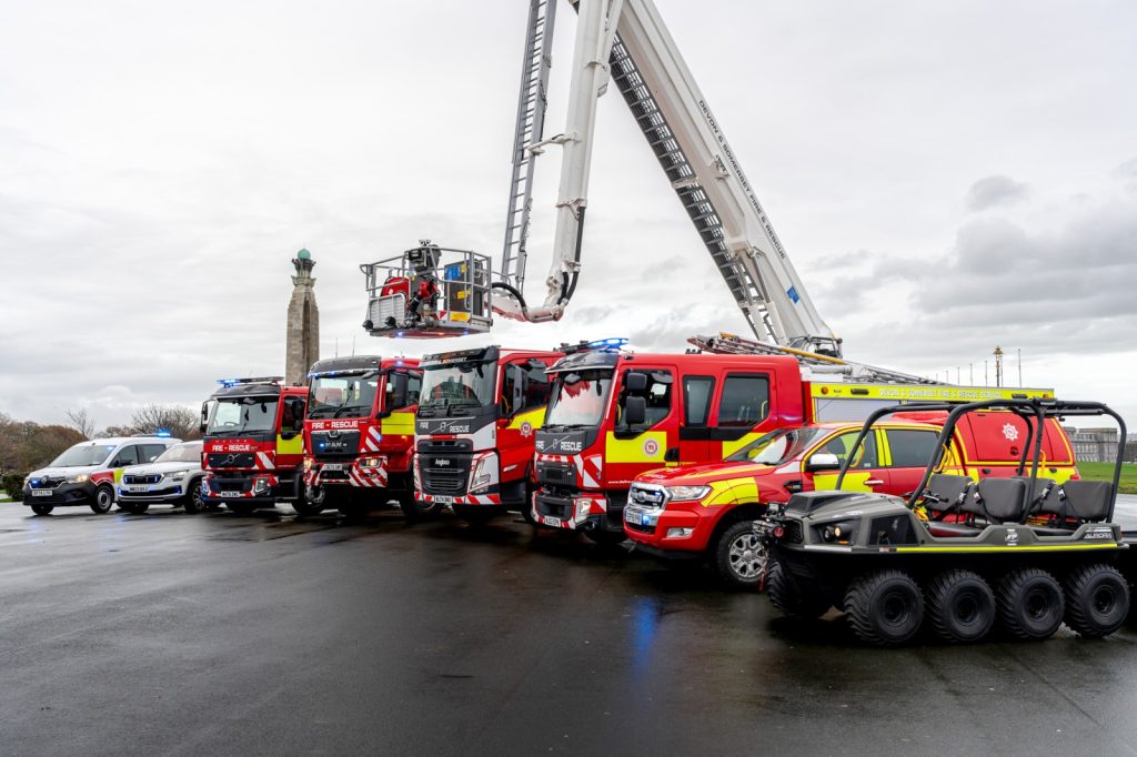 Devon and Somerset Fire and Rescue Service's modernised fleet.