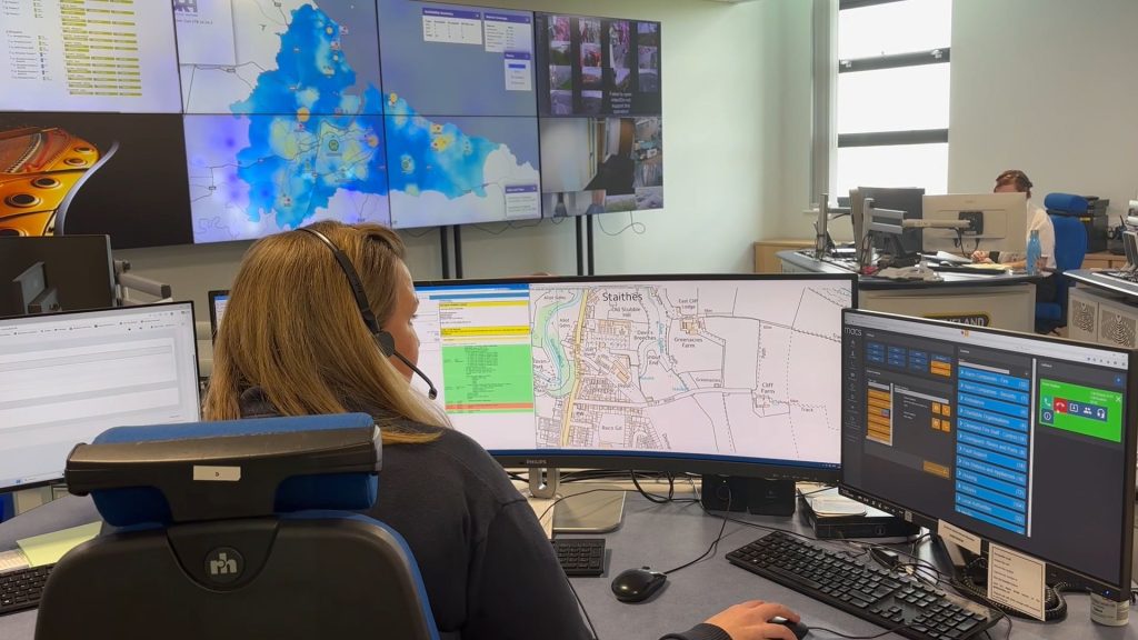 MAIT in use in the control room of Cleveland Fire and Rescue Service. Photo credit: OS.