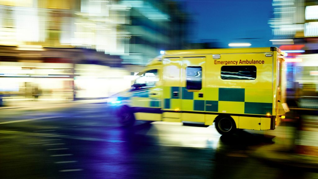 Emergency ambulance on the road. Photo credit: Vysiion, part of the Exponential-e Group.